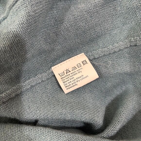 Castle of Ireland Cardigan Teal Blue Women L Wool Embroidered Coastal Granny - Picture 7 of 9